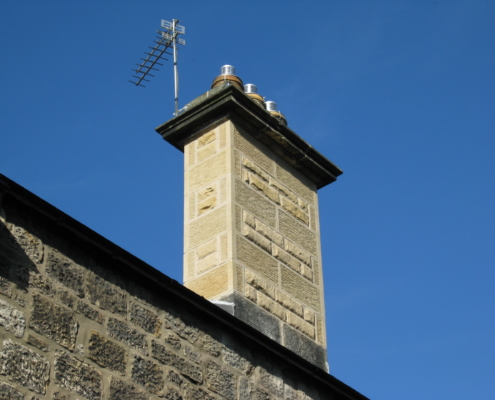 Traditional Edinburgh stonemasons chimney