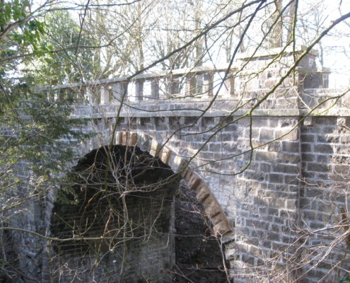 Edinburgh stonework under the bridge