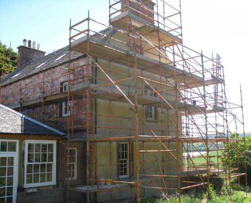 Original lime based finishes at Luggate House Original lime based finishes at Luggate House